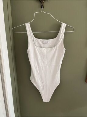 Aritzia Babaton White Onesie Bodysuit with Square Neck